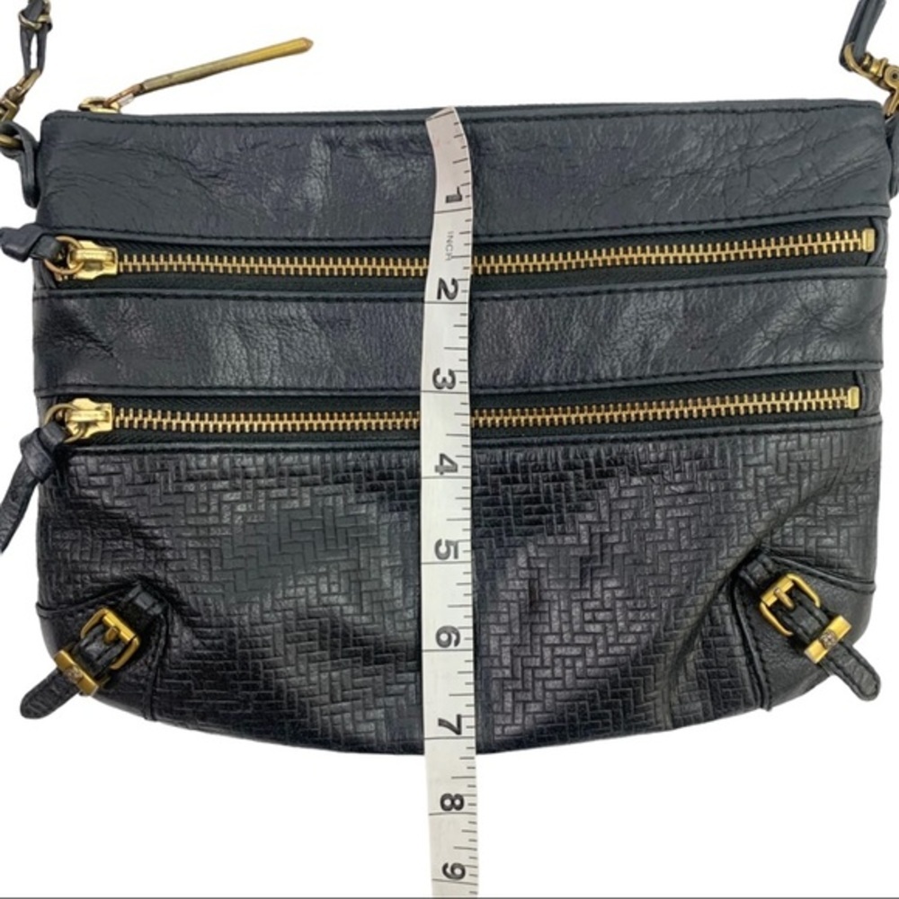 Elliot Luca Black Gold Leather Chain Crossbody Purse Women’s - Picture 5 of 15